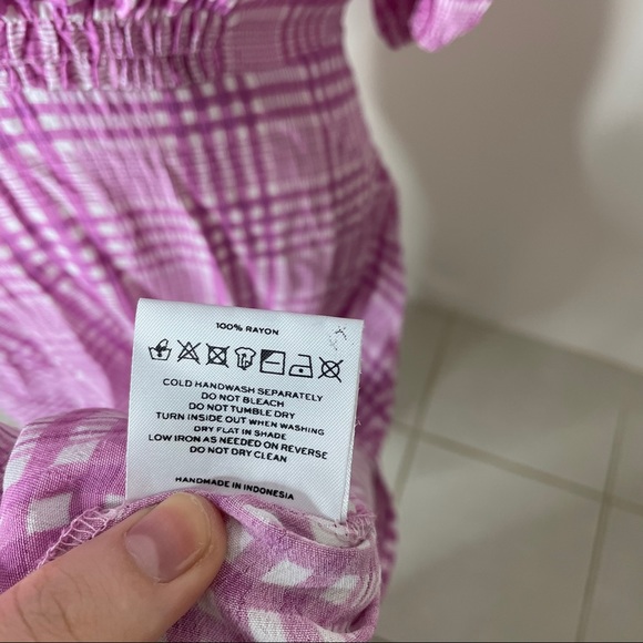 Faithfull The Brand Midi Dress Purple Check - Picture 10 of 10